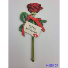  Szülinapos rózsaszál forma tábla 11x5cm dekorációs kellék