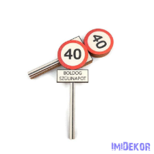 Szülinapos sebességkorlát 15x5 cm - 40 dekorációs kellék