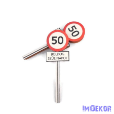 Szülinapos sebességkorlát 15x5 cm - 50 dekorációs kellék