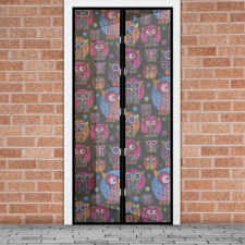  Szúnyogháló függöny ajtóra - mágneses - 100 x 210 cm - baglyos szúnyogháló