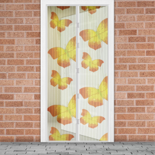  Szúnyogháló függöny ajtóra - mágneses - 100 x 210 cm - sárga pillangós szúnyogháló
