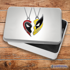 Szupicuccok Deadpool és Rozsomák medál fém szendvicsdoboz (tároló doboz) ajándéktárgy