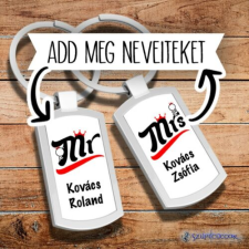 Szupicuccok Egyedi nevekkel - Mr és Mrs fém kulcstartó (2db) kulcstartó