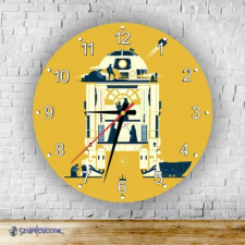 Szupicuccok Star Wars R2D2 grafika kör alakú üveg falióra falióra