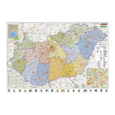 Szúrkatábla 100x70cm Magyarország járásai és közlekedése fakeret parafatábla