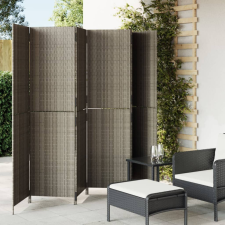  Szürke 6-paneles polyrattan térelválasztó bútor