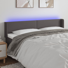  Szürke bársony LED-es fejtámla 203x16x78/88 cm ágy és ágykellék