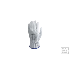  Szürke bivalybőr-hasítékbőr munkavédelmi kesztyű M(8) méret 1 pár védőkesztyű