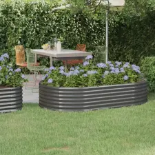  Szürke horganyzott acél kerti magaságyás 175x100x36 cm kerti tárolás