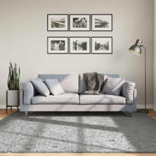  Szürke hosszú szálú bozontos modern szőnyeg 200 x 200 cm lakástextília