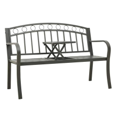  szürke kerti pad asztallal 120 cm kerti bútor