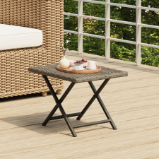  szürke összecsukható polyrattan asztal 45x35x32 cm kerti bútor