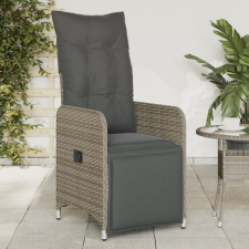  szürke polyrattan dönthető kerti szék párnákkal kerti bútor