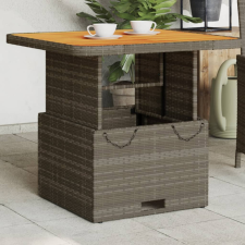 szürke polyrattan és akácfa kerti asztal 80 x 80 x 71 cm kerti bútor