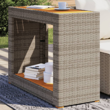 szürke polyrattan falapos kerti asztal 100x40x75 cm kerti bútor