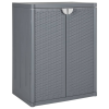  Szürke PP rattan kerti tárolószekrény 65 x 45 x 88 cm