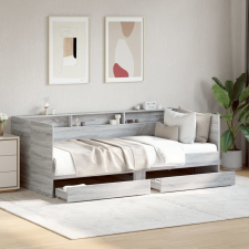 szürke sonoma kanapéágy fiókkal matrac nélkül 90x190 cm ágy és ágykellék