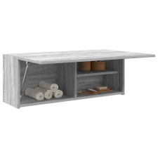  Szürke sonoma szerelt fa fali fürdőszobaszekrény 80x25x30 cm fürdőszoba bútor