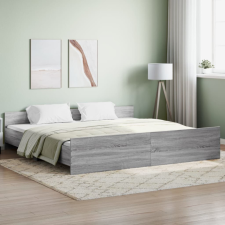 szürke sonoma színű ágykeret fej- és lábtámlával 180 x 200 cm ágy és ágykellék