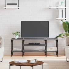  Szürke sonoma színű szerelt fa és vas TV-szekrény 121x35x45 cm bútor