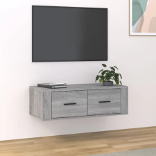  Szürke sonoma színű szerelt fa függő TV-szekrény 80x36x25 cm bútor