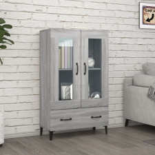  szürke sonoma színű szerelt fa magasszekrény 70 x 31 x 115 cm bútor