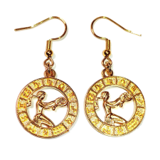  Szűz-Horoszkóp fülbevaló, arany színű fülbevaló