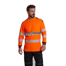  T185 Portwest PW3 Jól láthatósági póló - hosszú ujjú (narancs/fekete)
