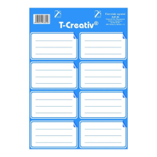 T-Creative középkék színű füzetcímke 2ív 8db/ív füzetcímke