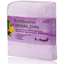 T-tomi bambusz washcloths 4db - Pink babaágynemű, babapléd