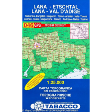 Tabacco 046. Lana - Val d Adige, Lana-Etschtal turista térkép Tabacco 1: 25 000 térkép