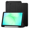 Tablettok Samsung Galaxy Tab A11 8.7 X133 / X135 - obszidián fekete vászon anyagú smart case tablet tok, ceruza tartóval