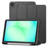  Tablettok Samsung Galaxy Tab A11 8.7 X133 / X135 - szürke vászon anyagú smart case tablet tok, ceruza tartóval