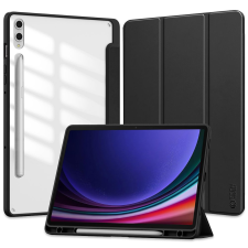  Tablettok Samsung Galaxy Tab S9+ Plus 12,4" (SM-X810, SM-X816) - fekete smart case tablet tok, átlátszó hátlappal, ceruza tartóval tablet tok