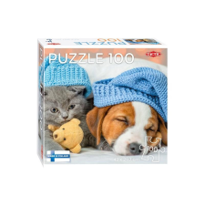 Tactic Aranyos cica és álmos kutya puzzle, 100 darabos puzzle, kirakós