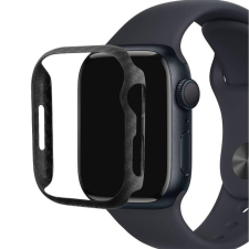 Tactical Apple Watch 8-9 (45mm), Műanyag védőkeret, közepesen ütésálló, kevlár borítás, szíj nélkül, karbon minta, Tactical Zulu Aramid, fekete okosóra kellék