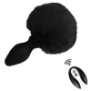 Tailyvibe – vibráló dugó pom-pommal, 6.5 x 3.1 cm, fekete