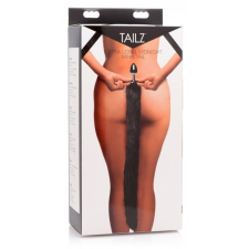 Tailz TAILZ - fém anál dildó hosszú cicafarokkal (ezüst-fekete) anál