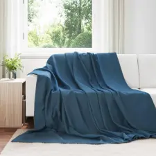  Takarók 6 pcs Sötétkék 270 x 240 cm Gyapjú lakástextília