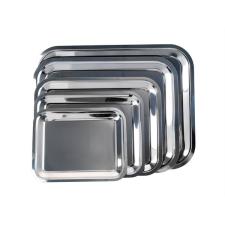 . . Tálca, szögletes, rozsdamentes acél, krómozott, 30x24cm konyhai eszköz