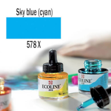 Talens Ecoline akvarellfesték koncentrátum, 30 ml - 578, sky blue akvarell