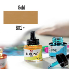 Talens Ecoline folyékony akvarell festék, 30 ml - 801, gold akvarell