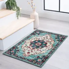 Taleta Durham Türkiz Virágos Beltéri Szőnyeg 50x80cm lakástextília