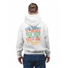  Talk fast or feed me pizza - Unisex Zipzáros Pulóver