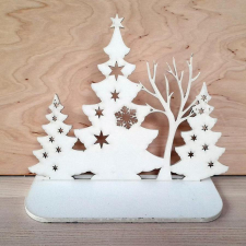  Talpas fa erdő, fehér. Mérete: 205x165x5 mm dekorációs kellék