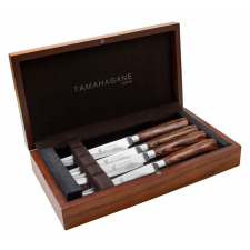 Tamahagane San Brown 4 darabos steak kés készlet, univerzális készlet kés és bárd