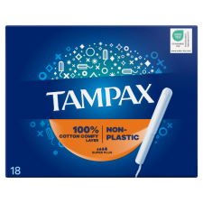 Tampax Super Plus Tampon Kartonból Készült Applikátorral, 18 db intim higiénia