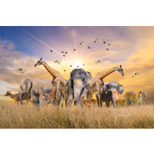  Tapéta Állatok az afrikai szavannáról, 300 x 250 cm tapéta, díszléc és más dekoráció