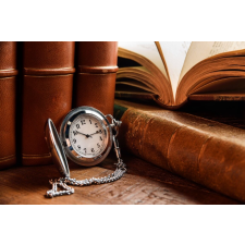  Tapéta Összetétel59 Óra, könyvek, antik fa asztal, 350 x 200 cm tapéta, díszléc és más dekoráció