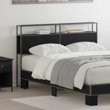  Tároló fejtámla polcokkal tárolóval Musta tammi 135 cm Faanyag ágy és ágykellék